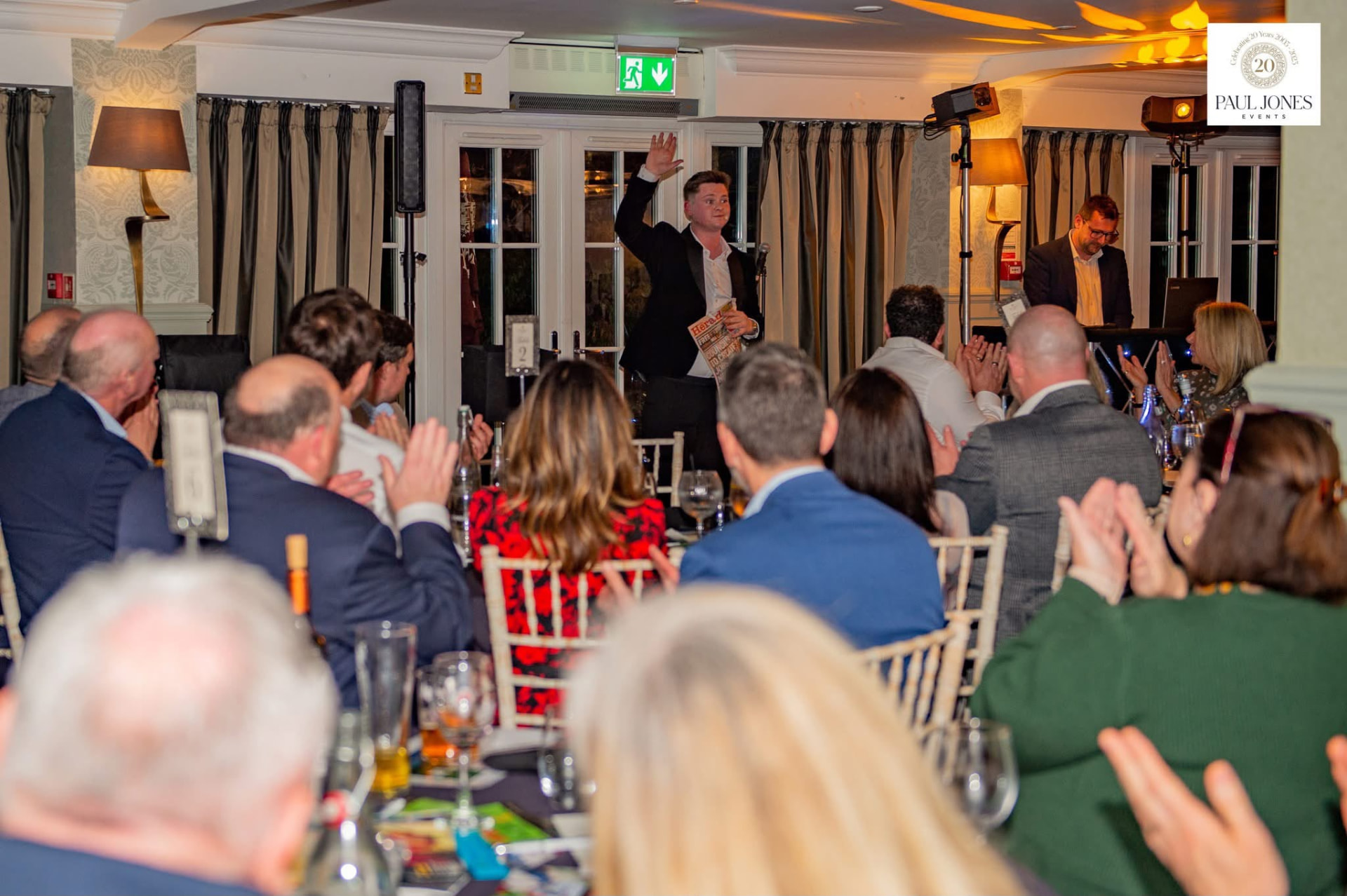 Brandon Barrett performing an after-dinner show