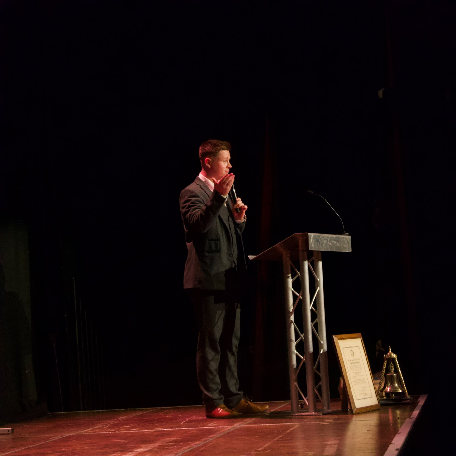 Brandon Barrett hosting a live event